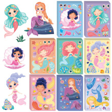 Mermaid Stickers 48 Sheets Make Your Own Stickers Make A Face for Mermaid Birthday Party Decorations Princess Party Games Favors Supplies Craft C