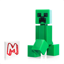 LEGO Minecraft - Minifiguur The Creeper (met Minifigurenland-tegel)