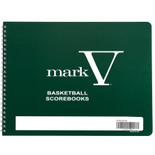 Plain Cover Mark V Basketball-Ergebnisbuch, 8,5 x 11, gebundene Ausgabe, 30 Spiele, 15 Spielerpositionen