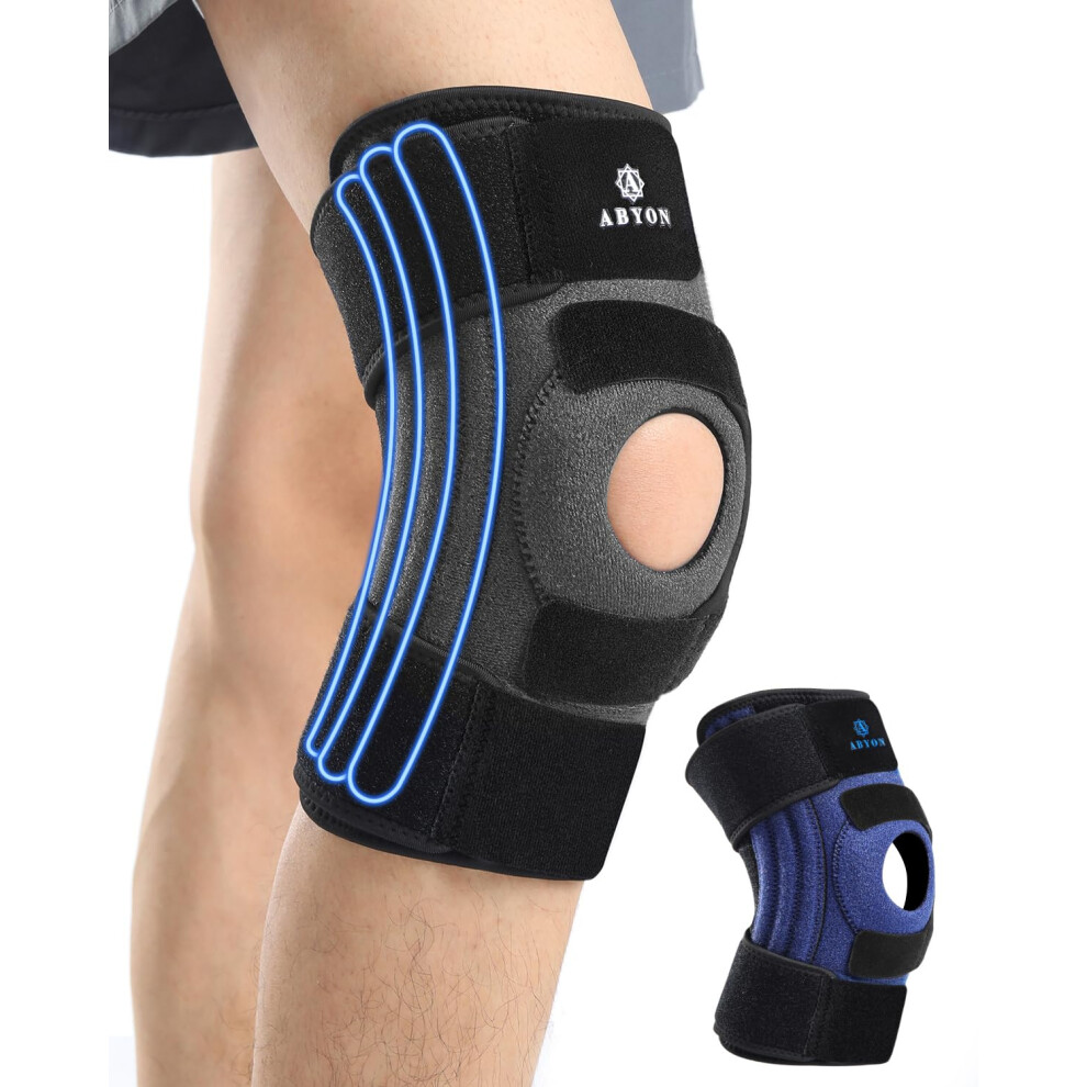 Photos - Braces / Splint / Support ABYON Knee Brace for Women & Men Meniscus Tear ACL Arthritis Knee Support with Triple Side Stabilizers and Adjustable 360 Wr