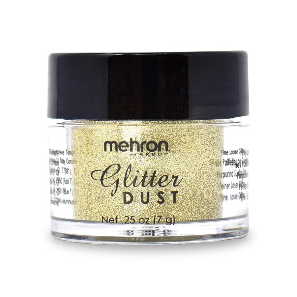 Mehron Makeup Paradise Glitter FX | Professional Cosmetic for Makeup & Art | Vibrant & Shimmering Loose Glitter .25 oz (7 g) (Gold)