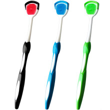 Tongborstel Tongschraper Tongreiniger helpt bij het bestrijden van slechte adem 3 tongschrapers, 3 stuks (zwart, blauw en groen)