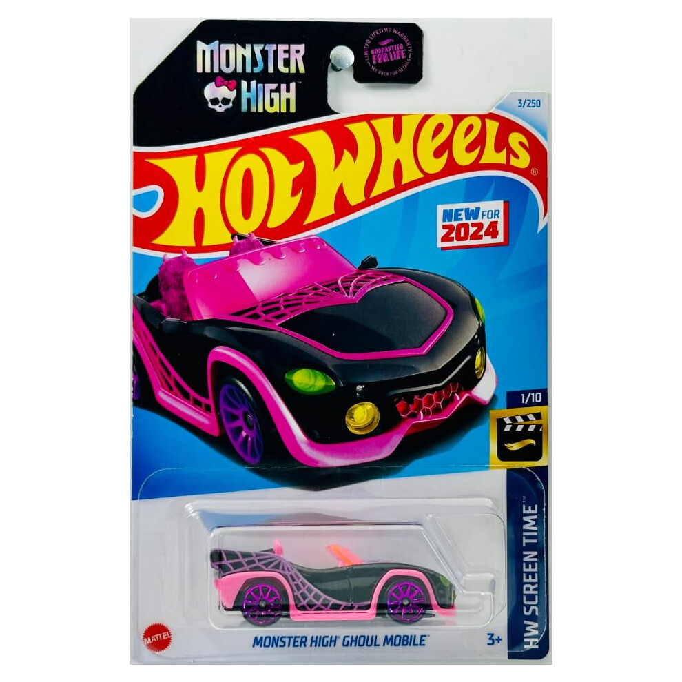 Hot Wheels Monster High Ghoul Mobile (Noir) 1:64 Chelle Hw Temps D' Cran 1/10-image