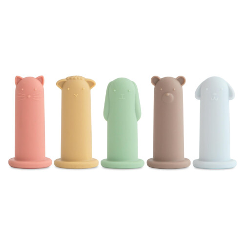 Mushie Silicone Animal Finger Puppets 5-Pack