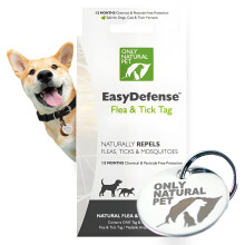 Only Natural Pet Easy Defense-Tag  natrliche Halsbandbefestigung fr Hunde und Katzen  leichtes, wasserabweisendes Design fr den ganzjhrigen Ein
