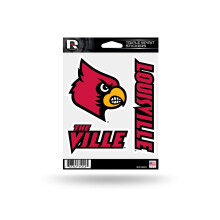 RICO INDUSTRIES NCAA LOUISVILLE Cardinals Die Cut 3-delige Triple Spirit Sticker Sheet
