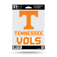 Rico Industries NCAA Tennessee Volunteers gestanzter Triple-Spirit-Aufkleberbogen, Einheitsgre, Grundschule, 3-teilig