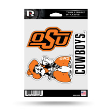 RICO INDUSTRIES NCAA Oklahoma State Cowboys Primaire Design Triple Sticker Sheet