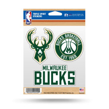 RICO INDUSTRIES NBA Basketbal Milwaukee Bucks Triple Sticker Sheet