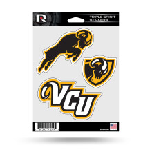 Rico Industries NCAA Virginia Commonwealth Rams Primair ontwerp drievoudig stickervel
