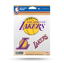 Rico Industries NBA Los Angeles Lakers gestanst Triple Spirit stickervel, n maat primair, 3-delig