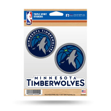 Rico Industries NBA Minnesota Timberwolves gestanst 3-delig Triple Spirit stickervel