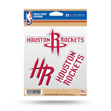 RICO INDUSTRIES NBA Houston Rockets Die Gesneden 3-delige Triple Spirit Sticker Sheet
