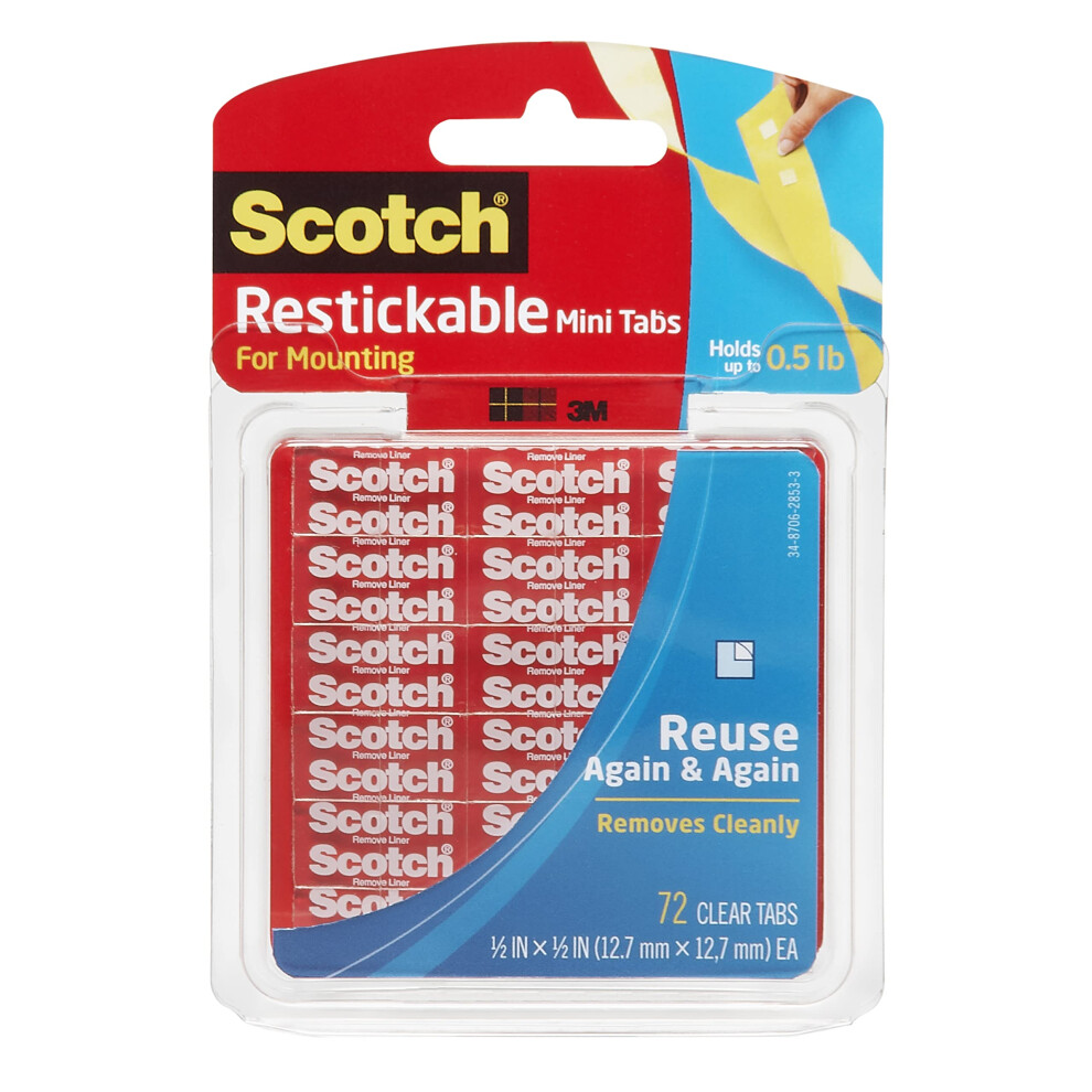 Clr Tabs Reusable .5X.5In 72Pc