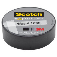 3M C314-BLK Washi Tape 0.59-Inch x 393-Inch Black