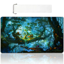 KinomiYa Extra dickes Strange Forest Tree House, rutschfestes Gummi, 61 x 35,6 cm, MTG & TCG Commander-Kartenspiel-Spielmatte mit Aufbewahrungstasche
