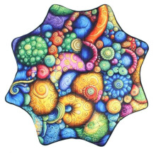 Mougee (moo-JEE) - Classic Flow Star - para iniciantes e avanados - Brinquedo de fluxo divertido e desafiador - Cores e padres vibrantes durve