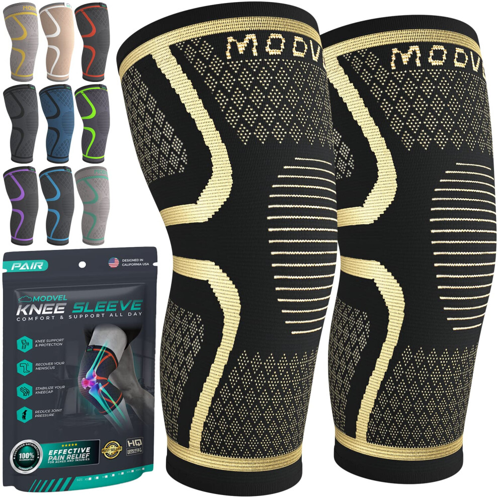 Photos - Braces / Splint / Support Modvel Compression Knee Brace for Women & Men, 2-Pack Knee Brace for Running Knee Pain, Knee Support Compression Sleeve, Wor