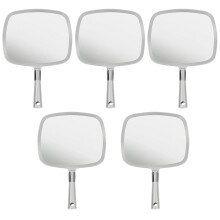 MIRRORVANA stort og behageligt h?ndholdt spejl med h?ndtag - S?lvsalonmodel (5-pak)