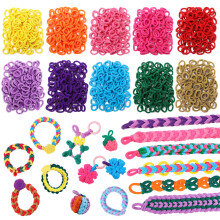 FUNIOI 1000 PC CAT Weaving Loom Riemutioni per il bracciale Kit Kit fai-da-te Arte e artigianato Forniture per capelli per bambini Idea regalo di et