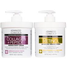 Geavanceerde Clinicals Retinol Crème + Collageen Peptiden Lichaamsvocht & Gezichtscreme 2PC Huidverzorgingsset
