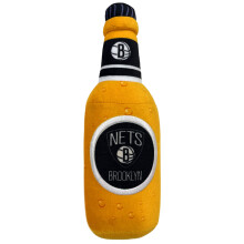 Pets First NBA Brooklyn Nets Beer Bottle Plush Dog & CAT Squeak Toy - Cutest Stadium SODA Bottle Snack Plush Toy for Dogs & Cats with Inner Squea