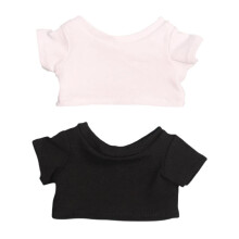 niannyyhouse Doll Clothes 20cm(7.8in) Plush Doll Clothes T-Shirt*2 Short Sleeve Black and White T-Shirt Doll Dressup (20cm)