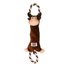 KONG - Tugger Knots Moose - Tug of War Dog Toy Minimal Stuffing and Looped Ropes for added Strength - For Medium/Large Dogs