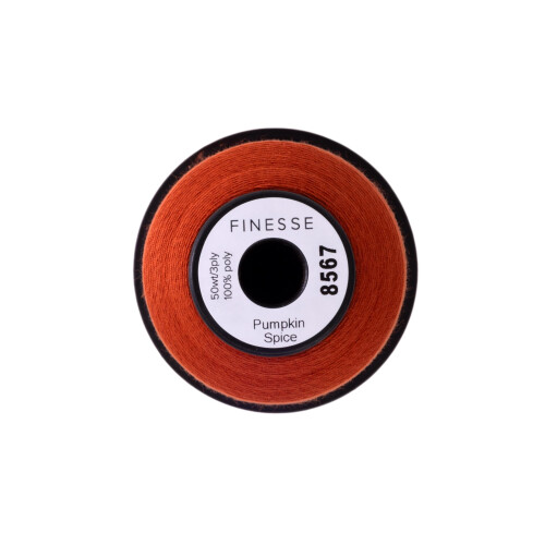 Finesse Thread Solid Colors | 100% Polyester  3ply  50wt | Thread Cones | 100% Polyester Thread for Quilting and Sewing (Pumpkin Spice  1 100 Yar 1