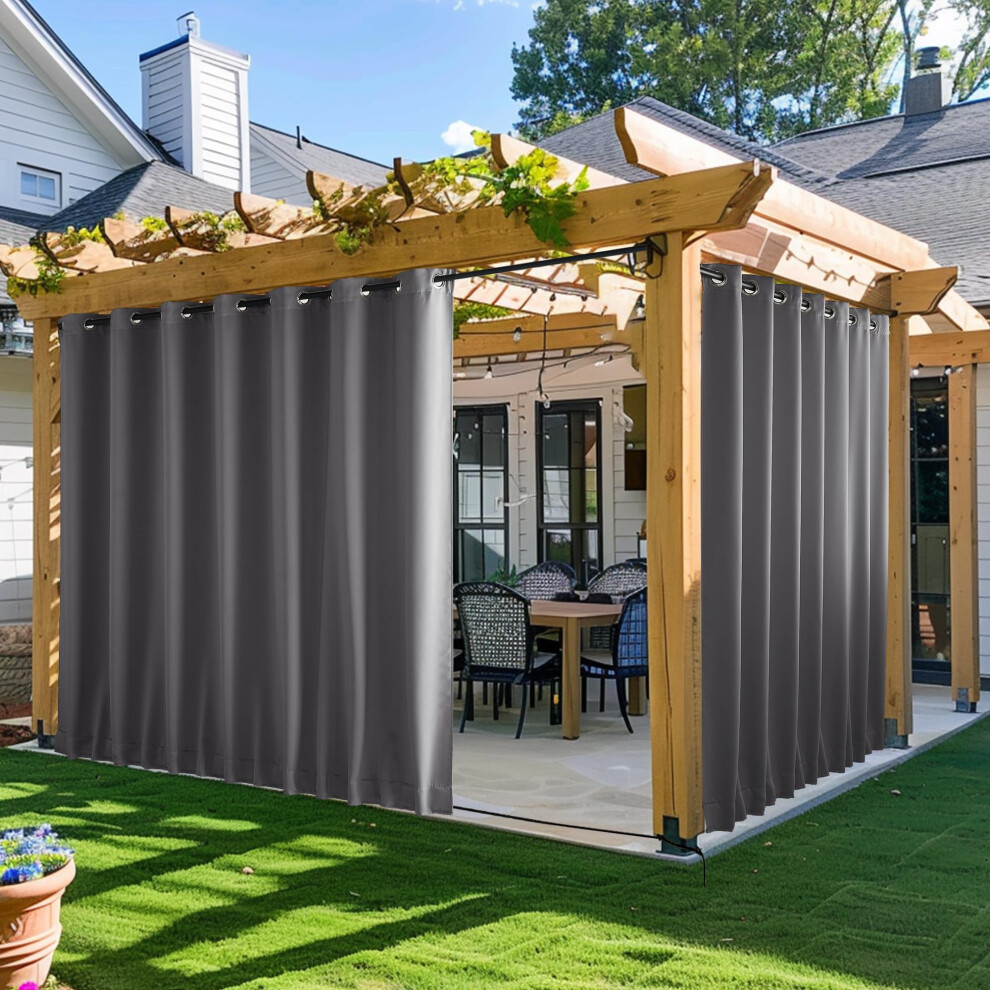 Nicetown 2 Panneaux Rideaux Extrieurs Pour Le Patio Tanche W100 X L95 Tabrage Et Arrire Extra Large Olien Sur Le Bloc De Soleil Thermique Sup-image