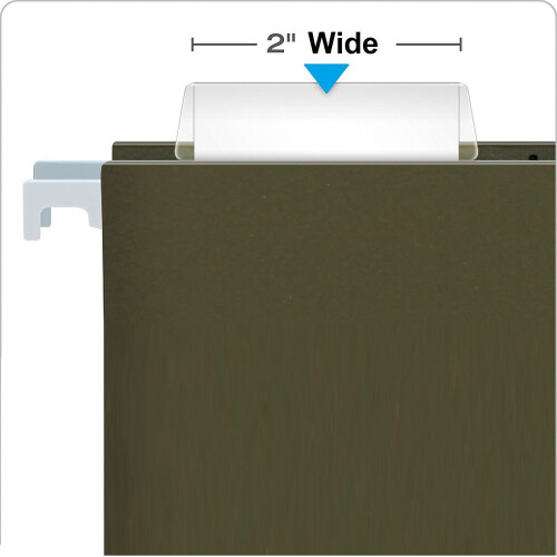1InTheOffice Plastic Clear Tabs and Inserts 2"""" x 5/8"""" 100/Pack (2"""") 1