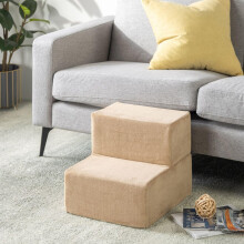 ZINUS Foam 13 Zoll 2-Stufen-Haustiertreppe Haustierrampe fr Katzen und Hunde, extra klein, Beige