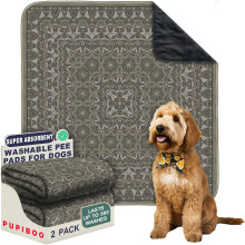 PUPIBOO wasbare plaspads voor honden - superabsorberende herbruikbare puppy-trainingspads - 100% waterdichte lekvrije en antislip werppads voor i
