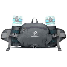 WATERFLY Fanny Pack Waist Bag: Fannie Pack 2 Water Bottle Holders Lumbar Belt Hiking Walking Running Jogging Camping Large Woman Man (Bottle Not
