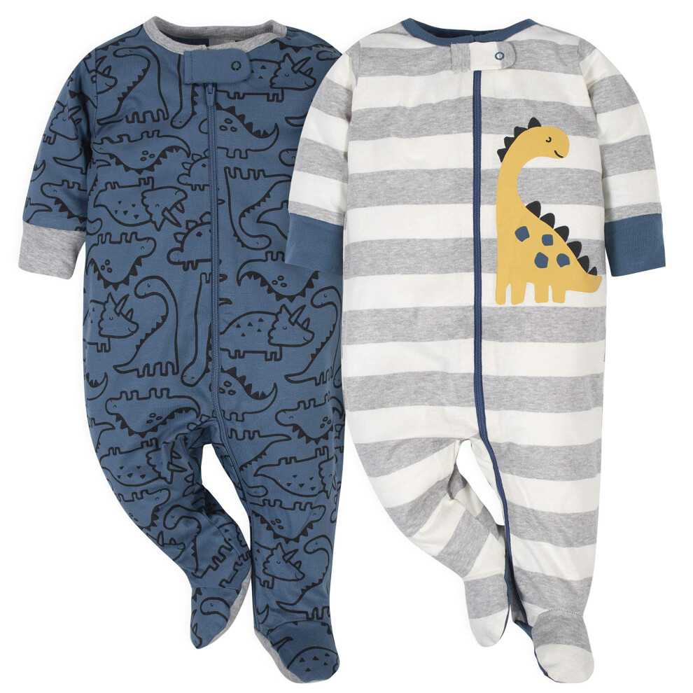 Gerber Baby Boys 2-Pack Sleep 'N Play Dinosaur/Adventure Newborn