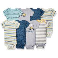 Gerber Baby Boy's 8-Pack Kortrmede Onesies Bodysuits Dinosaur Blue 6-9 mneder