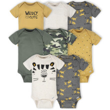 Gerber Baby Boy's 8-Pack Kortrmede Onesies Bodysuits Tiger Green 3-6 mneder