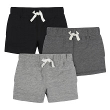 Gerber Baby Boy's Toddler 3-Pack Pull-On strikshorts, gr og sorte 3-6 mneder