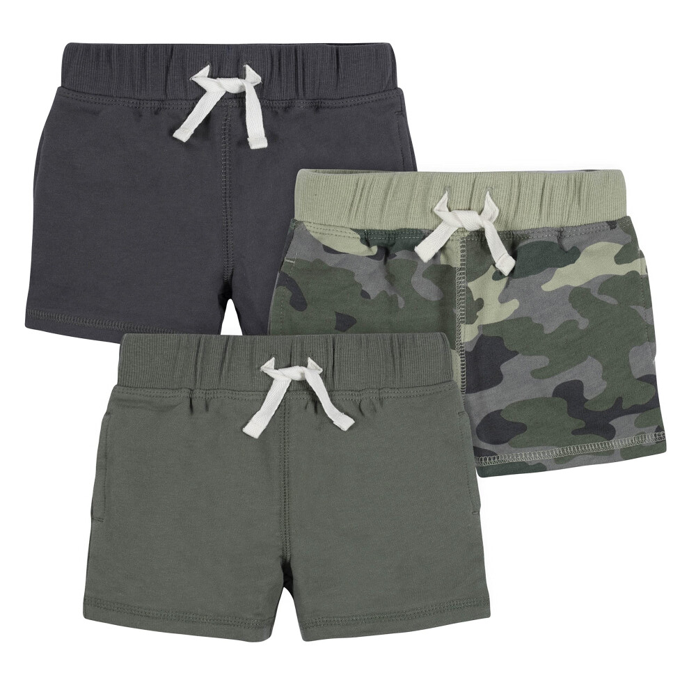Gerber Baby Boy's Toddler 3-Pack Pull-On Knit Shorts  Green Camo  5T