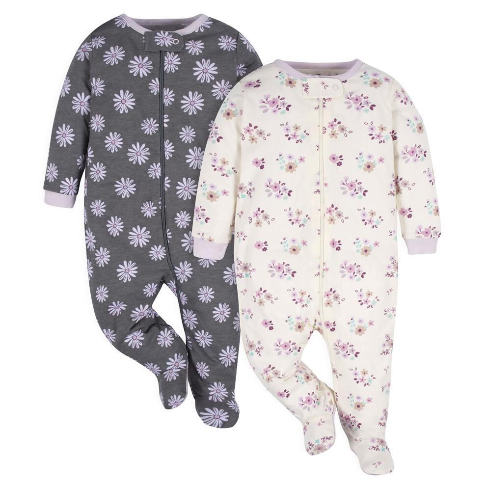 Gerber Baby Girls 2-Pack Sleep 'N Play Lavender Garden Newborn
