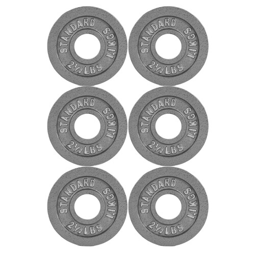 Placa de peso olmpica CAP Barbell de 2 polegadas cinza 2,5 LBS - conjunto de 6 placas