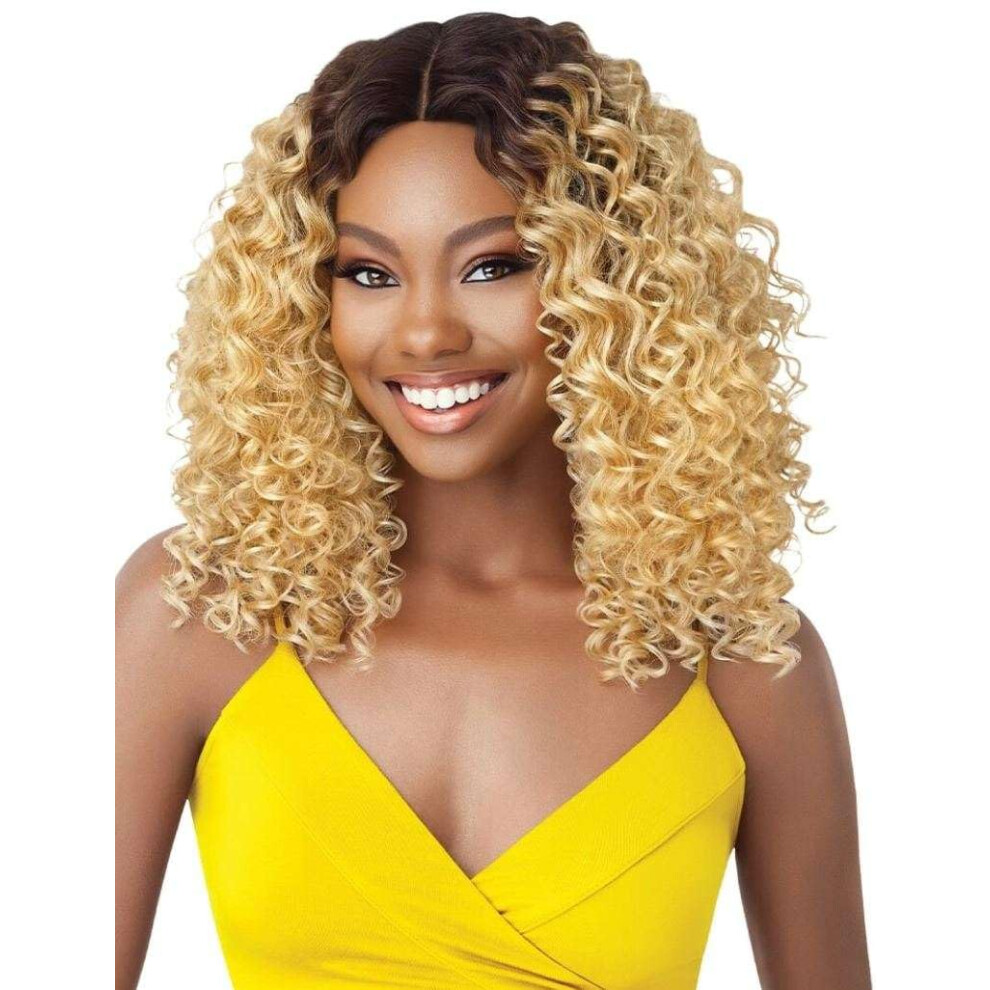 The Daily Wig Outre Synthetic Hair Lace Front Wig Hand-Tied Lace Part Wig Deandra (1B)