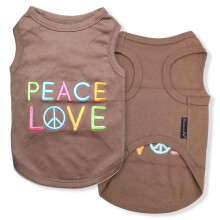 Pariser Haustier-Hunde-T-Shirt  bestickte Peace Love, 100 % Baumwolle, atmungsaktive Hundekleidung  rmellose Haustierweste  maschinenwaschbares H