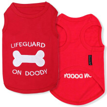 Pariser Haustier-T-Shirt f   r Hunde     bestickter Rettungsschwimmer auf Doody Boy-Hundebekleidung     Hundekleidung aus reiner Baumwolle und leicht