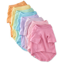 Pet Passion Multipack 100% Organic Cotton Dog Short Sleeve T-Shirt Pet Tees for All Breeds  Rainbow Pinks  Large