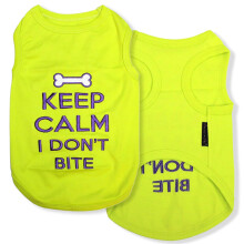 Parisian Pet Hunde Tshirt - Broderet Hold Calm I Dont Bite Hundet?j - ?ndbar og let k?ledyrsvest - ?rmel?se t-shirts - T-shirts, der kan maskinva