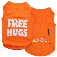 Pariser Haustier-Hunde-T-Shirt  bestickte Free Hugs-Hundebekleidung  Hundekleidung aus 100 % Baumwolle  rmelloses Hunde-Tanktop  maschinenwasc