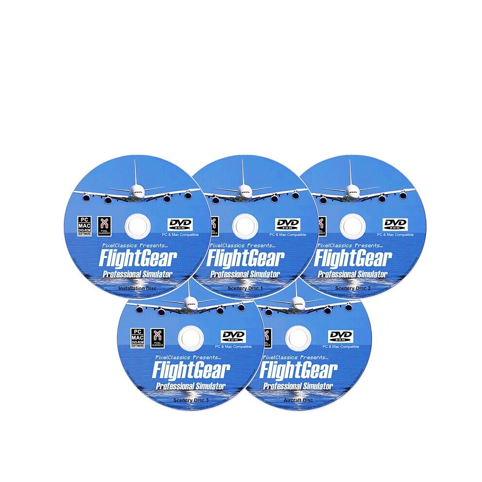 Flight Simulator 2023 X Premium DELUXE Edition Flight Sim FlightGear 5 Disc DVD CD For Microsoft Windows 11 10 8 7 Vista PC / 600 Aircraft + Scenery