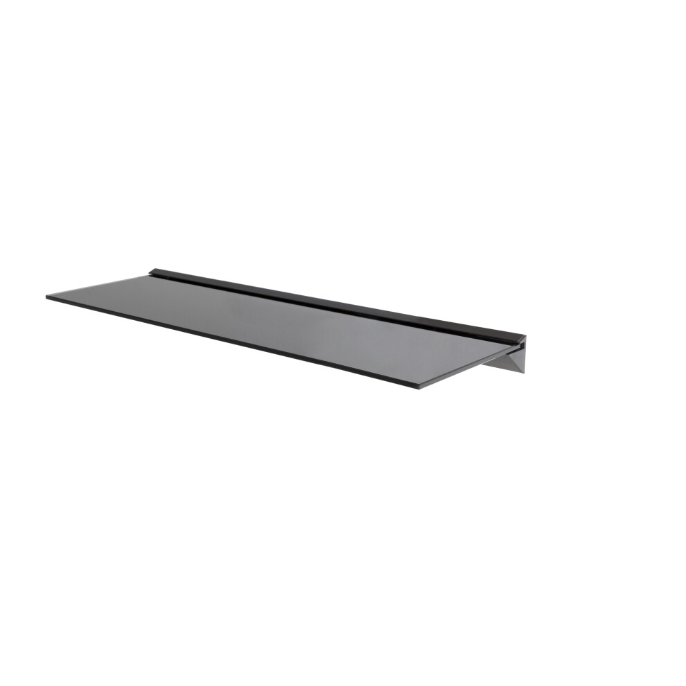 Single Black Tempered Safety Glass Floating Shelf x 1, 80cm Width, Max 20kg per shelf, Home Acc's, Decor in Kitchens, Bathrooms, Living Rooms etc-image-OPC-P5Z7YBZ-NEW