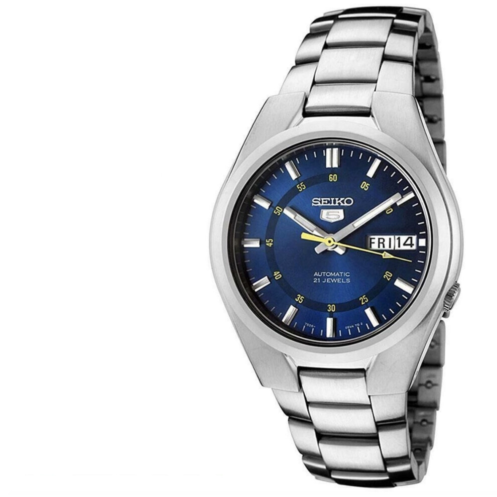 Seiko 5 Automatic Stainless Steel Blue Dial 37mm Mens Watch SNK615K1